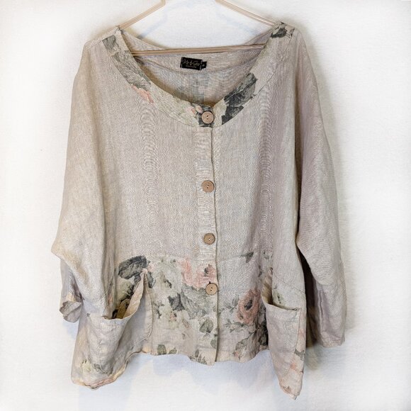Me & Gee button up blouse with pockets Size Small - Picture 1 of 3